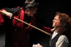 Kerstyn Desjardin and Joanne Fayan in QUEEN MARGARET by Jennifer Dick, adapted from William Shakespeare, presented by Head Trick Theatre